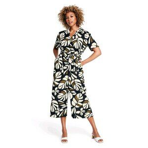 💖 Tabitha Brown x Target Neutral Botanical Print Tie Front Jumpsuit